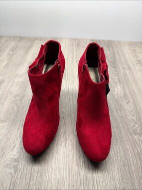 Impo Red Suede Ankle Booties